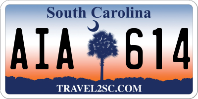 SC license plate AIA614