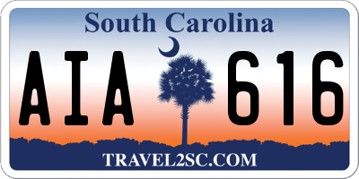 SC license plate AIA616