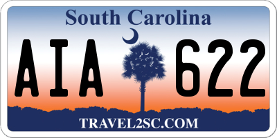 SC license plate AIA622
