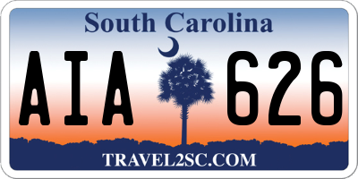 SC license plate AIA626