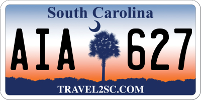 SC license plate AIA627