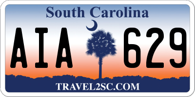 SC license plate AIA629
