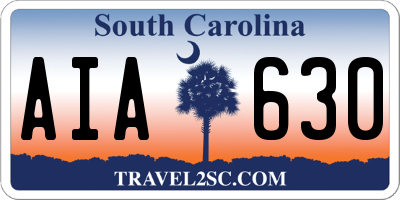 SC license plate AIA630