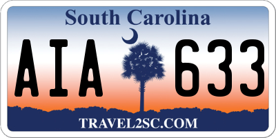 SC license plate AIA633