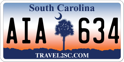 SC license plate AIA634