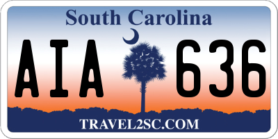 SC license plate AIA636