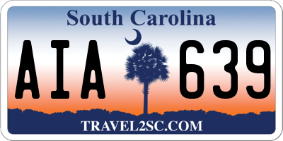 SC license plate AIA639