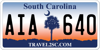 SC license plate AIA640