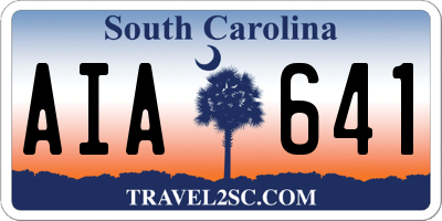 SC license plate AIA641