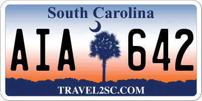 SC license plate AIA642