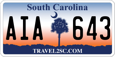 SC license plate AIA643