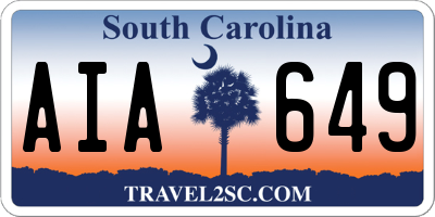 SC license plate AIA649