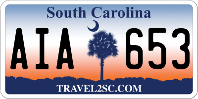 SC license plate AIA653