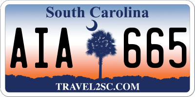 SC license plate AIA665