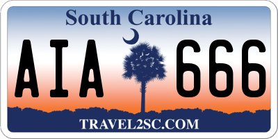 SC license plate AIA666