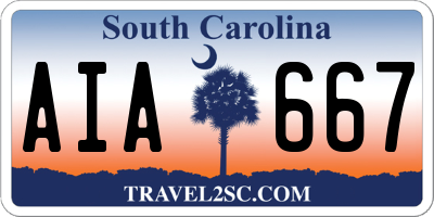 SC license plate AIA667