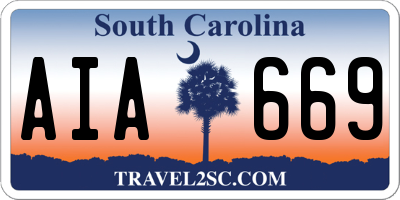SC license plate AIA669