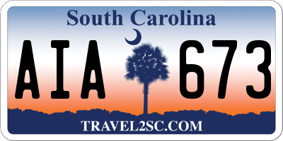 SC license plate AIA673