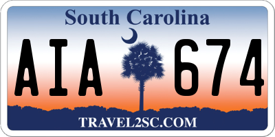 SC license plate AIA674