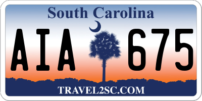 SC license plate AIA675