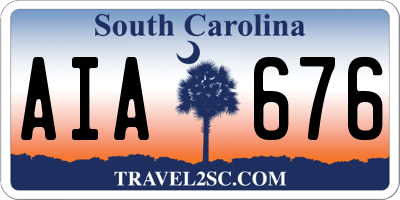 SC license plate AIA676
