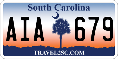 SC license plate AIA679