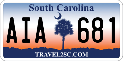 SC license plate AIA681