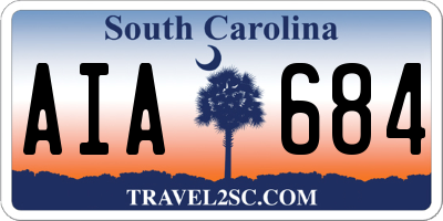 SC license plate AIA684