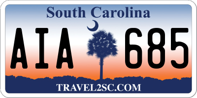 SC license plate AIA685