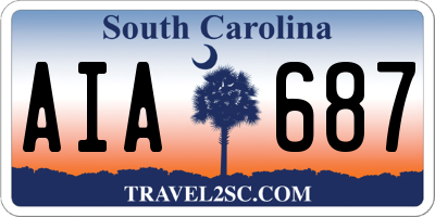 SC license plate AIA687