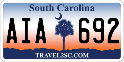 SC license plate AIA692
