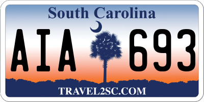 SC license plate AIA693