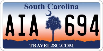 SC license plate AIA694