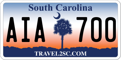 SC license plate AIA700