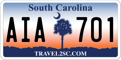 SC license plate AIA701