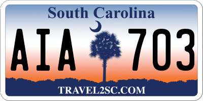 SC license plate AIA703