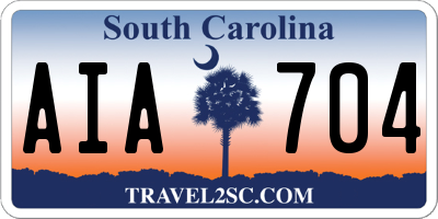 SC license plate AIA704