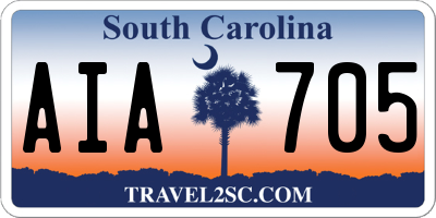 SC license plate AIA705