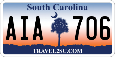 SC license plate AIA706