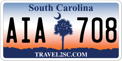 SC license plate AIA708