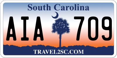 SC license plate AIA709