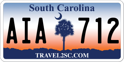 SC license plate AIA712