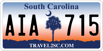 SC license plate AIA715
