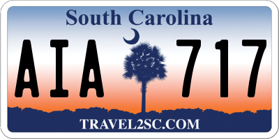 SC license plate AIA717
