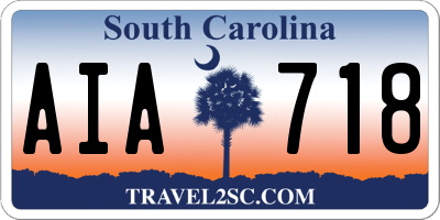 SC license plate AIA718