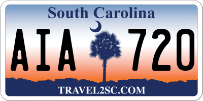 SC license plate AIA720