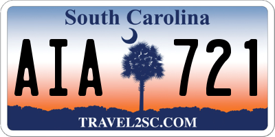SC license plate AIA721