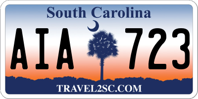 SC license plate AIA723