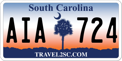 SC license plate AIA724