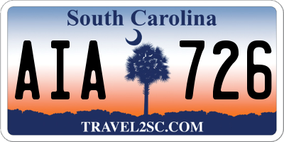 SC license plate AIA726